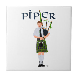 Doedelzakspeler - Groene Kilt Tegeltje