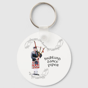 Doedelzakspeler in rode kilt sleutelhanger