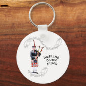 Doedelzakspeler in rode kilt sleutelhanger (Voorkant)