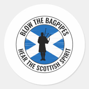 Doedelzakspeler Musical Doedelzakspeler Scottish F Ronde Sticker