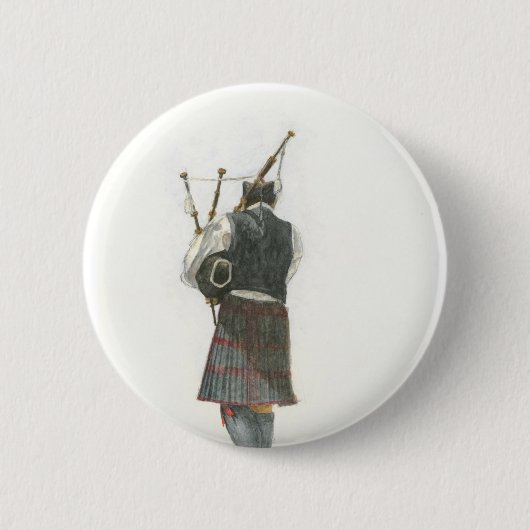 Doedelzakspeler Ronde Button 5,7 Cm (Voorkant)
