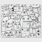 doedgezichten die papier verpakken (Vlak)