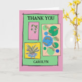  doedle art 3 planten, je woorden, bedankt kaart (Gele Bloem)