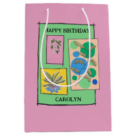  doedle art. 3 planten, roze, verjaardagsbenaming medium cadeauzakje