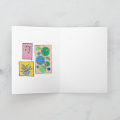  doedle art 3 planten, verjaardag, gepersonaliseer kaart (Binnen)