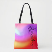 doedle art daisy met het woord " inspire " tote bag (Voorkant)