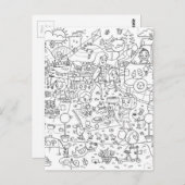 doedle i spiy in het park , kleur briefkaart (Voorkant / Achterkant)