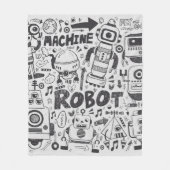 doedle robot element , illustrator line tools teke fleece deken (Voorkant)