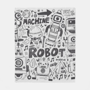 doedle robot element , illustrator line tools teke fleece deken