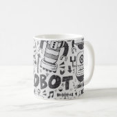 doedle robot element , illustrator line tools teke koffiemok (Voorkant rechts)