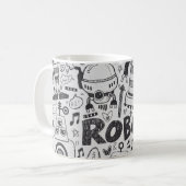 doedle robot element , illustrator line tools teke koffiemok (Voorkant links)