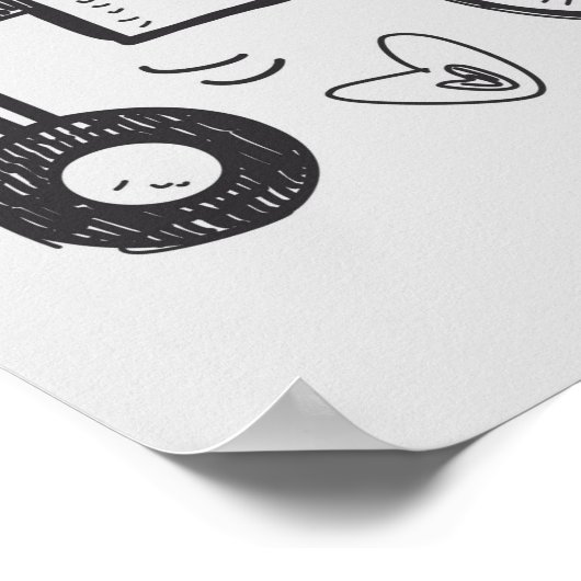 doedle robot element , illustrator line tools teke poster (Hoek)