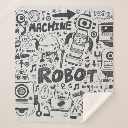 doedle robot element , illustrator line tools teke sherpa deken (Voorkant)