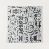 doedle robot element , illustrator line tools teke wandkleed (Voorkant (horizontaal))