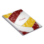 doedle veren maroon gold boho volleyball notitieboek (Rechterzijde)