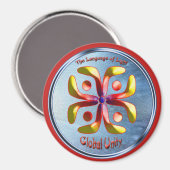 Doedling op het symbool van de Mondiale Eenheid Magneet (Voorkant / Achterkant)