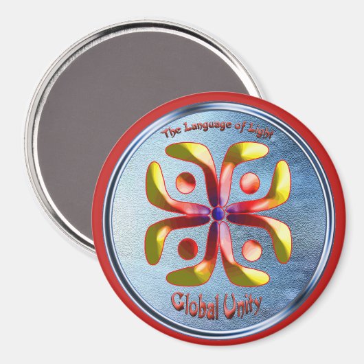 Doedling op het symbool van de Mondiale Eenheid Magneet (Voorkant / Achterkant)