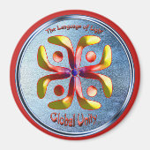 Doedling op het symbool van de Mondiale Eenheid Magneet (Voorkant)