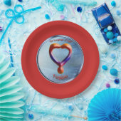 Doedling op het symbool van vriendschap papieren bordje (Feest)