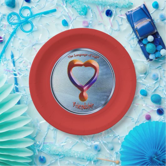 Doedling op het symbool van vriendschap papieren bordje (Feest)