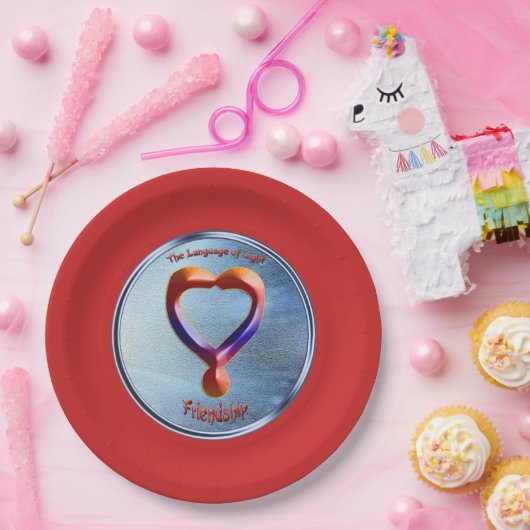 Doedling op het symbool van vriendschap papieren bordje (Feest)