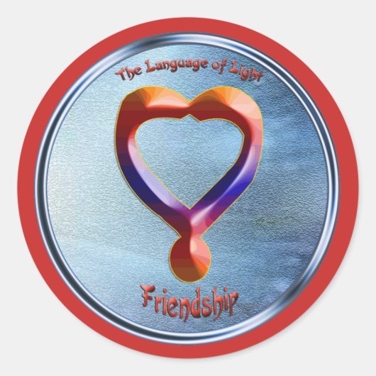 Doedling op het symbool van vriendschap ronde sticker (Voorkant)