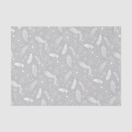 doedschildpadden veren bloemen grijs of ENIGE kleu Tissuepapier (Voorkant)