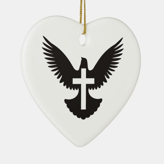 Doef met Cross Ceramic Ornament (Rechts)