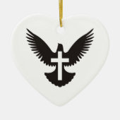 Doef met Cross Ceramic Ornament (Voorkant)