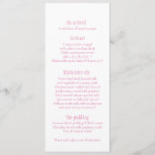 Doef met linten roze en het menu van het witte tro (Achterkant)