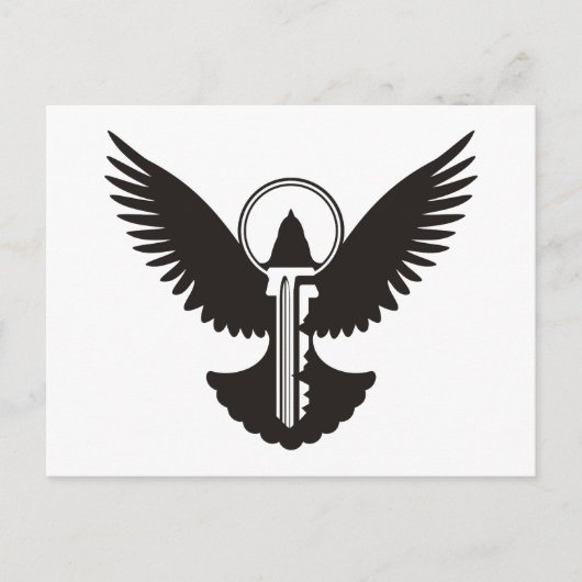 Doef met Sleutel Briefkaart (Voorkant)