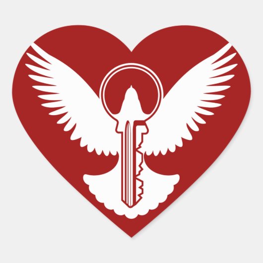 Doef met Sleutel Hart Sticker (Voorkant)