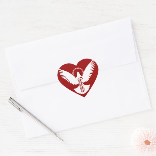 Doef met Sleutel Hart Sticker (Envelop)