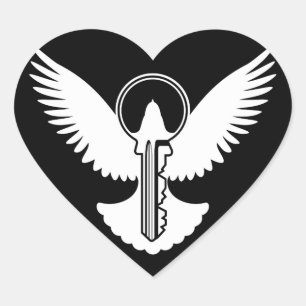 Doef met Sleutel Hart Sticker