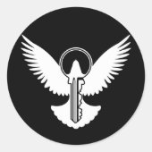 Doef met Sleutel Ronde Sticker (Voorkant)