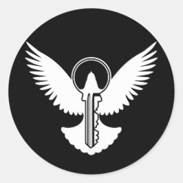 Doef met Sleutel Ronde Sticker
