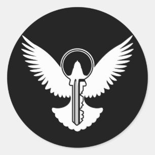 Doef met Sleutel Ronde Sticker