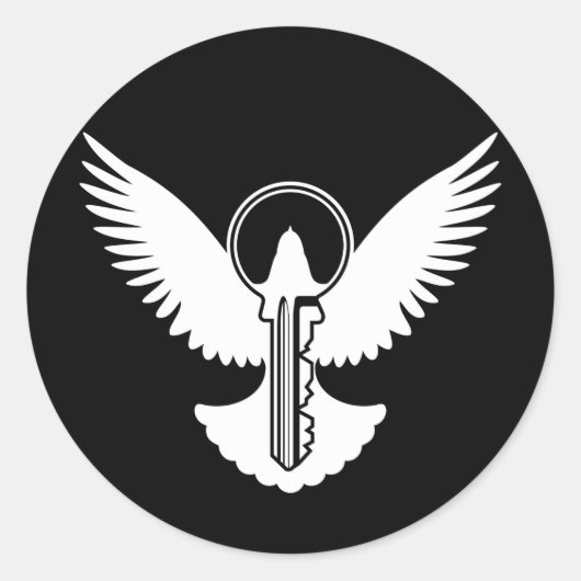 Doef met Sleutel Ronde Sticker (Voorkant)