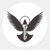 Doef met Sleutel Ronde Sticker (Voorkant)