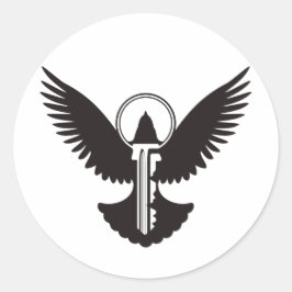 Doef met Sleutel Ronde Sticker