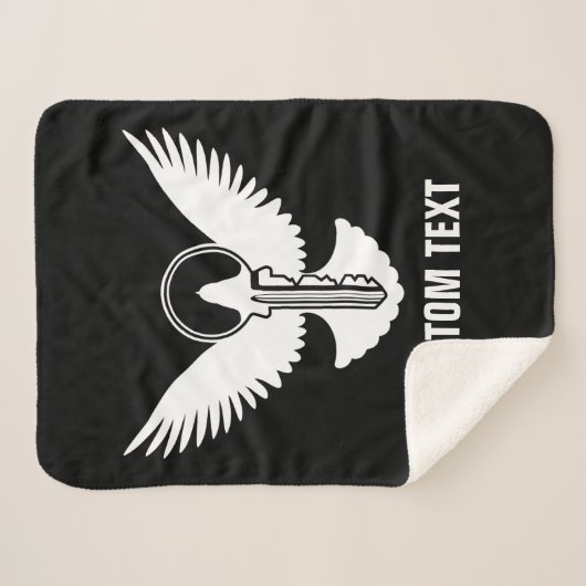 Doef met Sleutel Sherpa Deken (Voorkant (horizontaal))