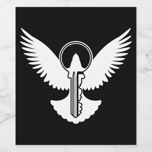 Doef met Sleutel Wijn Etiket (Enkel label)