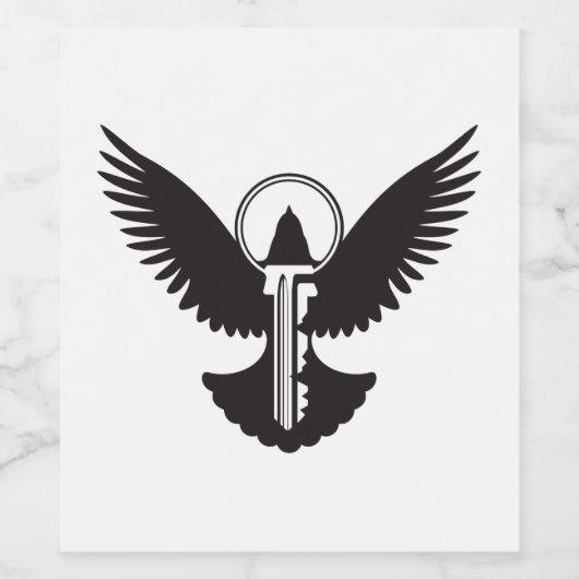 Doef met Sleutel Wijn Etiket (Enkel label)