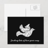 Doef woordtypografie liefde in verschillende talen briefkaart (Voorkant / Achterkant)