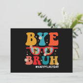 Doei Broer Leraar Gelukkige Laatste Schooldag Zome Kaart (Staand voorkant)