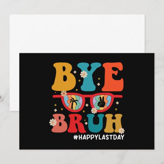 Doei Broer Leraar Gelukkige Laatste Schooldag Zome Kaart (Voorkant / Achterkant)