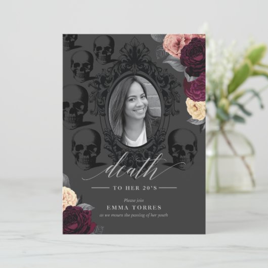 Doei, mijn twintiger jaren-feestje kaart (Staand voorkant)