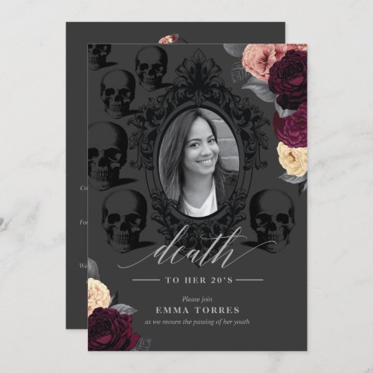 Doei, mijn twintiger jaren-feestje kaart (Voorkant / Achterkant)