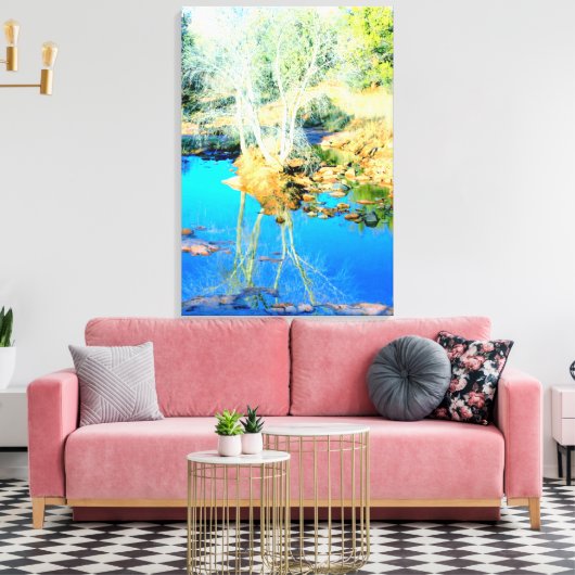 doek met deksel van een waterig watersgat canvas afdruk (Insitu (Woonkamer))