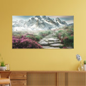 doek met doek omwikkeld in een bergtraject canvas afdruk (Insitu (Woonkamer))